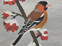 Велика Діана, Комунальний заклад «Зачепилівський ліцей» Зачепилівської селищної ради Берестинського району Харківської області, Снігур звичайний, гуаш, Борішко Юлія Олександрівна